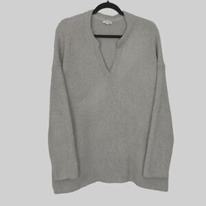 Pure Jill Grey Knit V-Neck Sweater